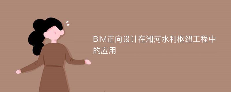 BIM正向设计在湘河水利枢纽工程中的应用