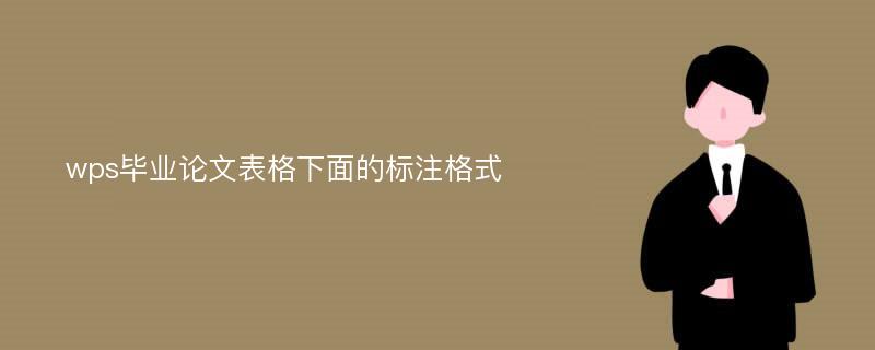 wps毕业论文表格下面的标注格式