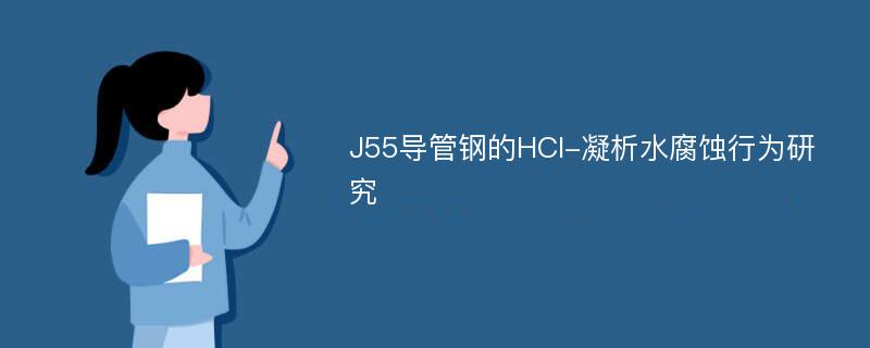 J55导管钢的HCl-凝析水腐蚀行为研究