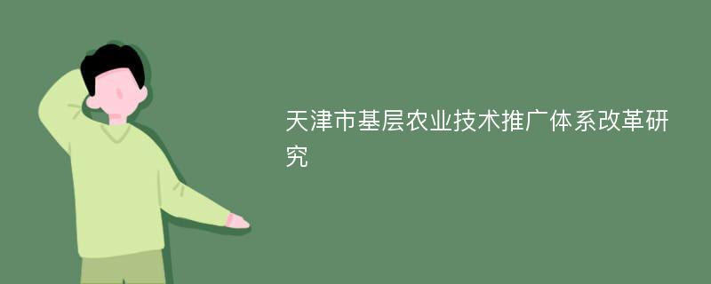 天津市基层农业技术推广体系改革研究