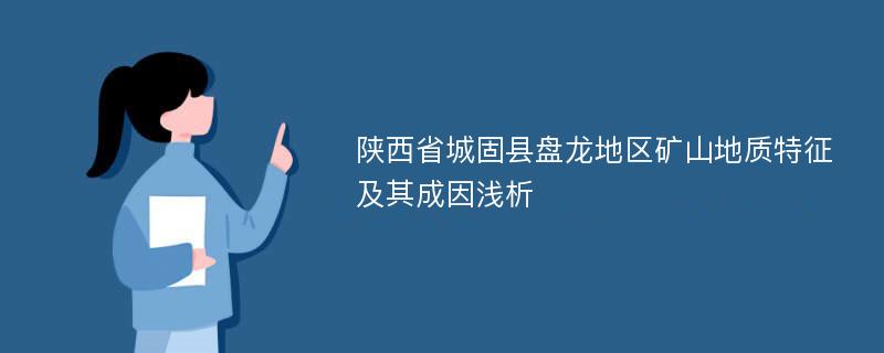 陕西省城固县盘龙地区矿山地质特征及其成因浅析