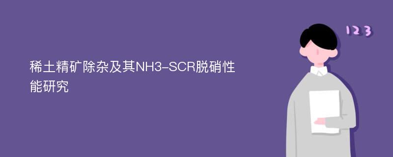 稀土精矿除杂及其NH3-SCR脱硝性能研究